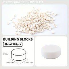 920pcs 1x1 Round Special Bricks Small Particle Mixed Loose Brick Accessories