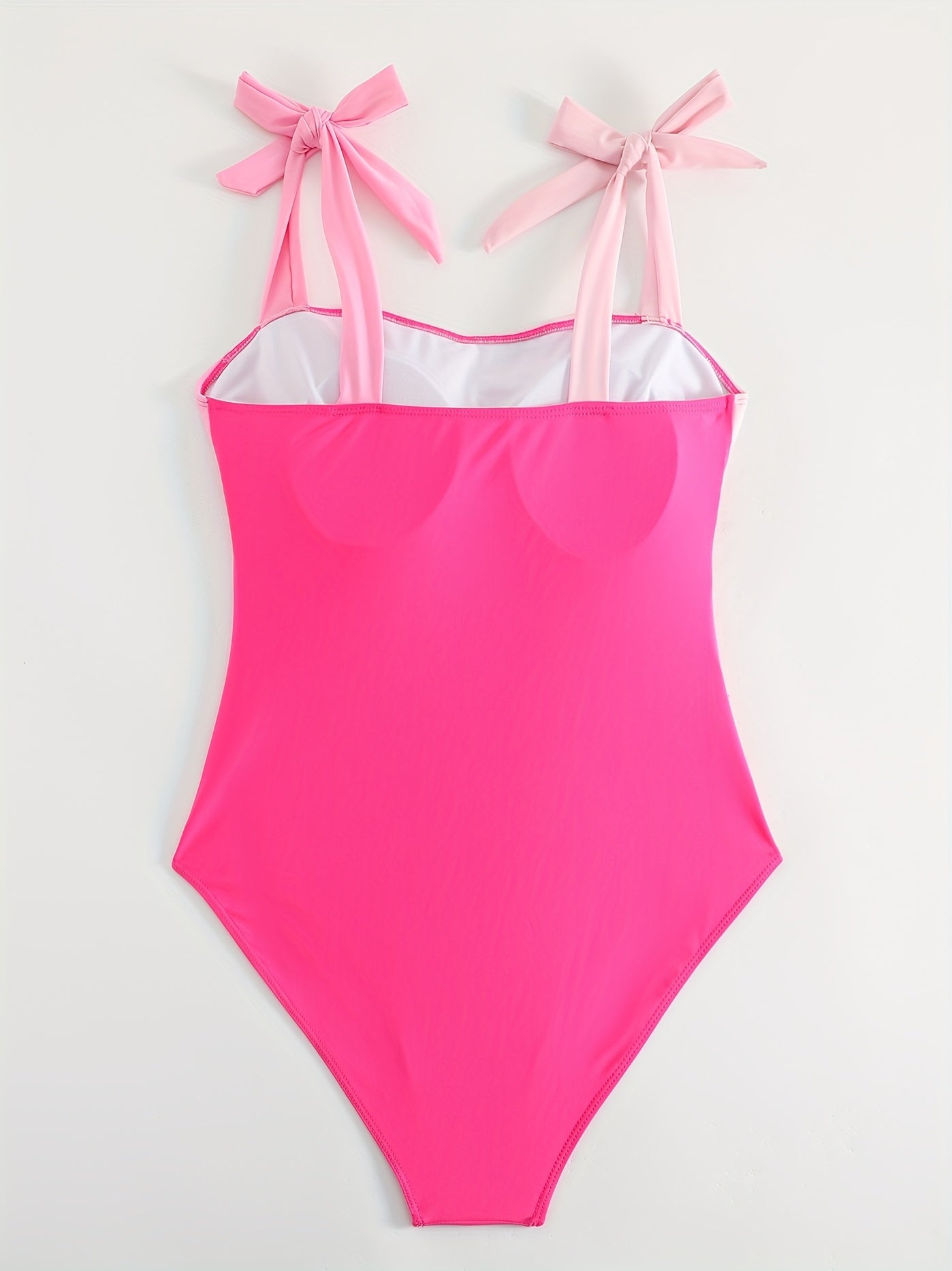Colorblock Tie Shoulder One Piece Swimsuit