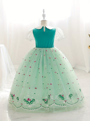 Girls Queen Princess Costume Ice Cosplay Halloween Dress