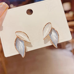 2pcs Leaf Shape Stud Earrings Sweet Earrings For Girls Kids