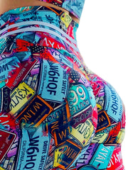 High Waist Print Yoga Pants Quick Dry Leggings