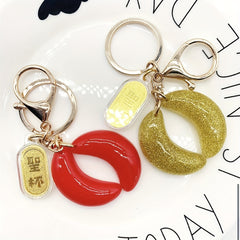 Retro Lucky Keychain Pendant Classic Golden Ornament Gift