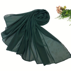 Casual Chiffon Scarf Solid Hijab Thin Breathable Shawl Outdoor Windproof