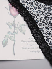 3 Pack Plus Size Lace Trim Thongs Leopard & Strawberry & Floral Print