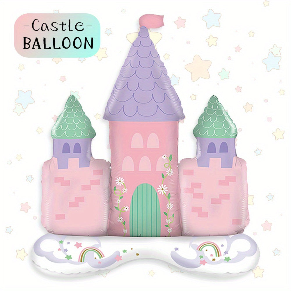 Pink Castle Aluminum Balloon Pedestal Girl's Princess Dream Gift