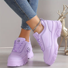 Women's Platform Chunky Sneakers Lace Up Sports Shoes