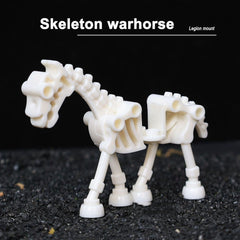 2pcs Halloween Skeleton Knight Legion Horse Mount Building Block Toy