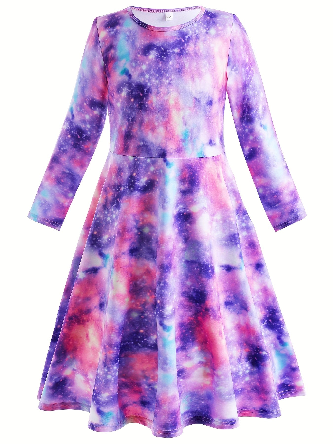 Sweet Girls Fish Scale Long Sleeve Dress for Party