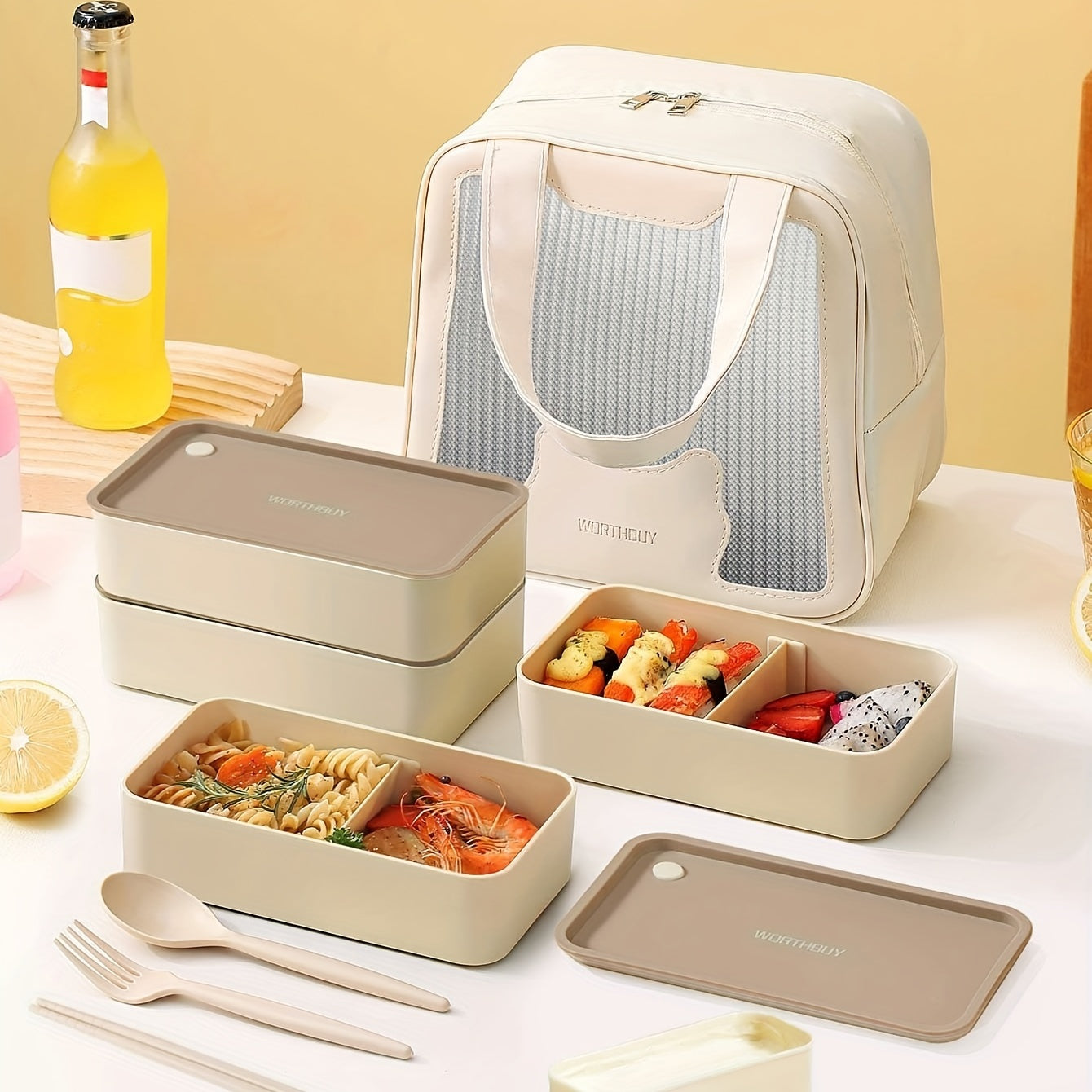 Japanese Lunch Box with Picnic Bag Insulated Lunch Container