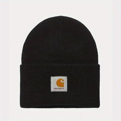 Label Patch Beanie Unisex Solid Knit Hat Warm Skull Cap