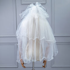 Bride Wedding Veil With Hair Comb Tulle Hair Piece Costume Accessory