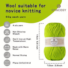 6 Solid Acrylic Yarn 4 ply Strands for Knitting & Crocheting Blanket Sweater Hat
