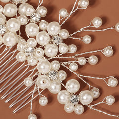 Bride Wedding Hair Combs Rhinestone Pearl Bridal Hair Pieces