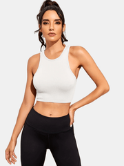 Sleeveless Sports Vest Women Chestless Pad Fitness Top Bodycon Seamless Knitted