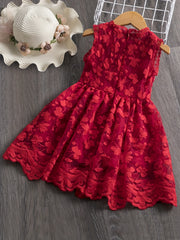Lace Embroidered Tank Dress & Mesh Princess Dress