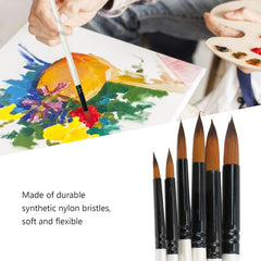 6pcs Artist Brush Set Nylon Hair Acrylic Gouache Watercolor Painting