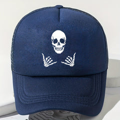 Skull Printed Sunscreen Baseball Cap Halloween Decor