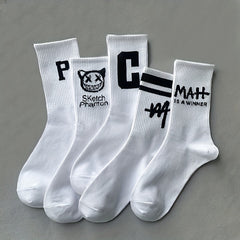 10 Pairs Letter Print Socks Comfy & Breathable Mid Tube Women's Stockings