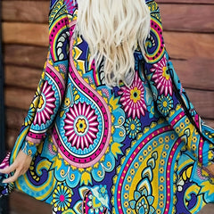Graphic Print Open Front Cardigan Long Sleeve Casual Cardigan