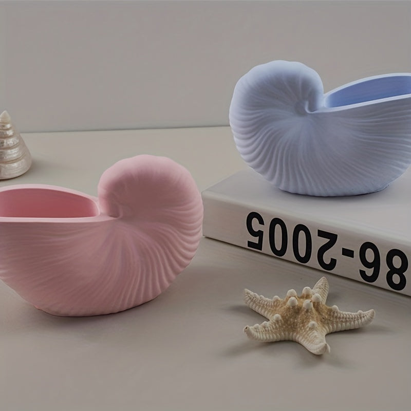 Conch Concrete Candle Cup Silicone Mold DIY Conch Shell Gypsum Candle Jar