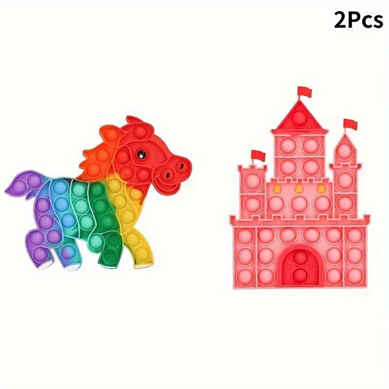 2pcs Castle And Horse Fidgets Toys Stress Relief Anxiety Relief