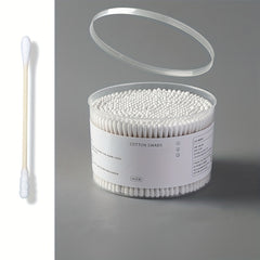 500pcs/100pcs Pointed Round Cotton Swabs Disposable Ear Pick Cleaning Sticks