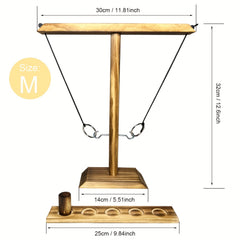 Hook And Ring Game - Wooden Ring Toss Set For Bars & Home Parties