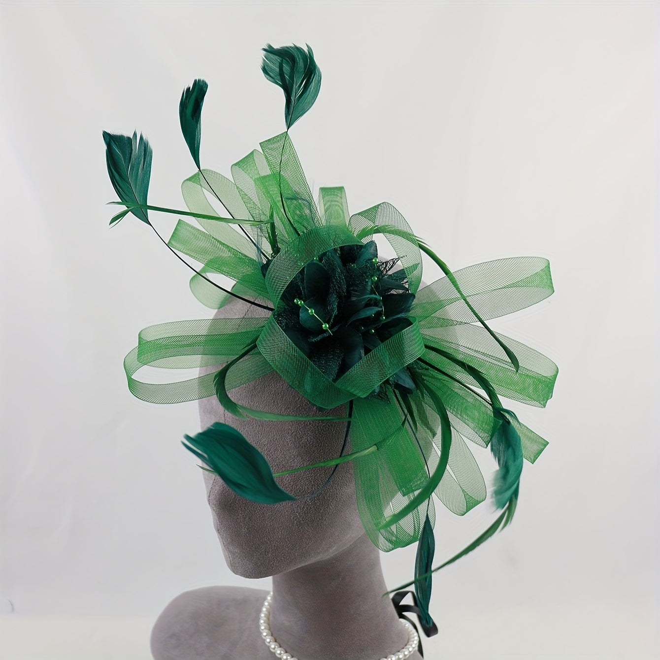 Vintage Floral & Feather Hair Accessory