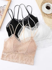 3 Pcs Women's Lace Strap Vest Bras - No Steel Ring High Stretch Bras