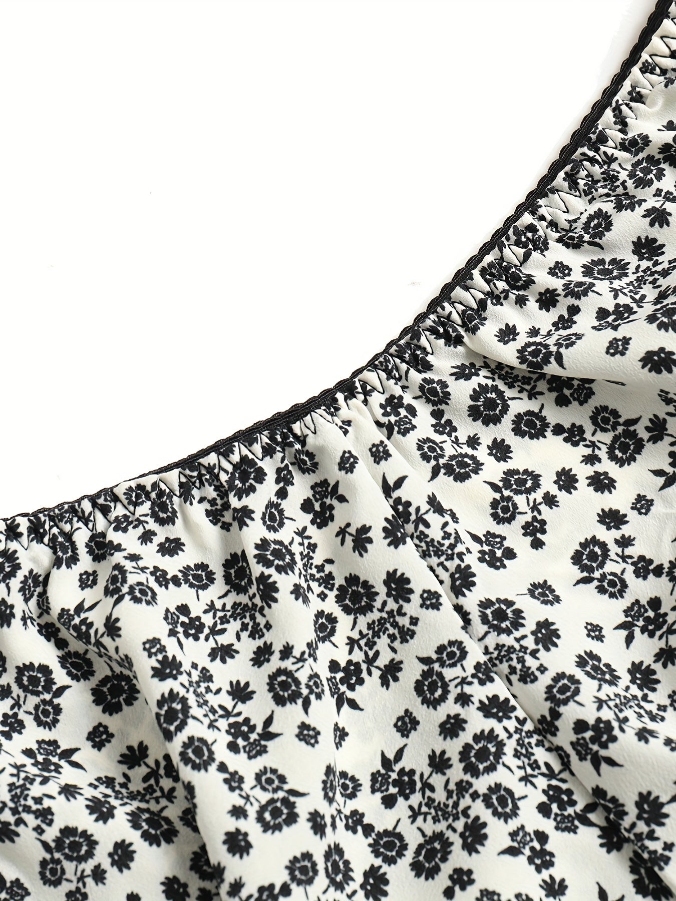 Floral Print Ruffled Bandeau & Brief Set