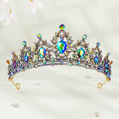 Baroque Rhinestone Crown Headband Princess Tiara