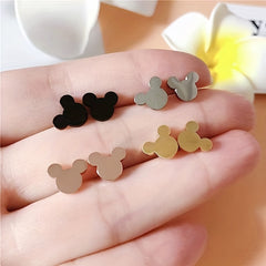 Small Mouse Stud Earrings For Kids Hypoallergenic Stainless Steel
