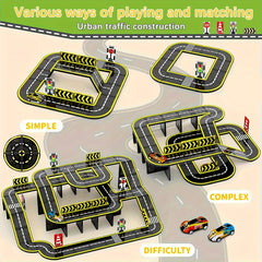 Road Train Track Magnetic Tile Building Blocks City Traffic Toy