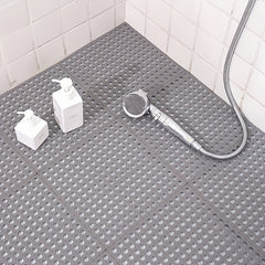 2 Pack Interlocking Drainage Tiles Waterproof Floor Mats for Bathroom Kitchen