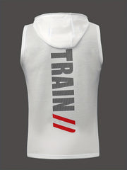 Men's Sleeveless Hoodie with Drawstring for Summer Outdoor Activities