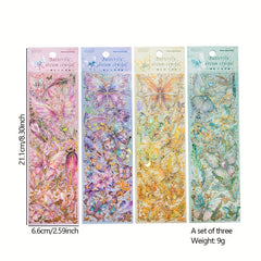 3pcs Sparkling Pet Sticker Pack for Journal Decoration