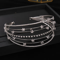 Faux Pearl Rhinestone Crown Headband Wedding Bride Tiara