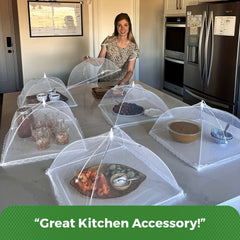 Mesh Food Covers for Picnics Parties Plants - Collapsible and Reusable