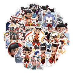 51pcs Waterproof Nezha Stickers for Fans Suitcases Notebook 18+