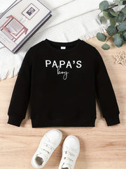 Toddler Kid's PAPA'S BOY Sweatshirt Long Sleeve Top Crew Neck Pullover