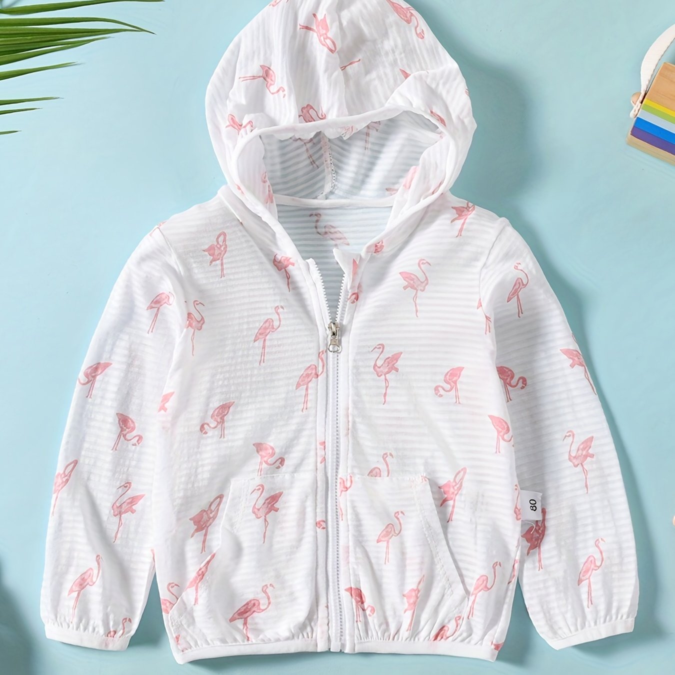 Toddler Girls Flamingo Sun Protection Hooded Shirt Jackets