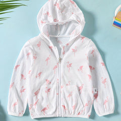 Toddler Girls Flamingo Sun Protection Hooded Shirt Jackets