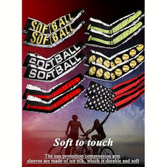 12 Pairs Arm Sleeves Men Flag Letter UV Protection Cooling Summer