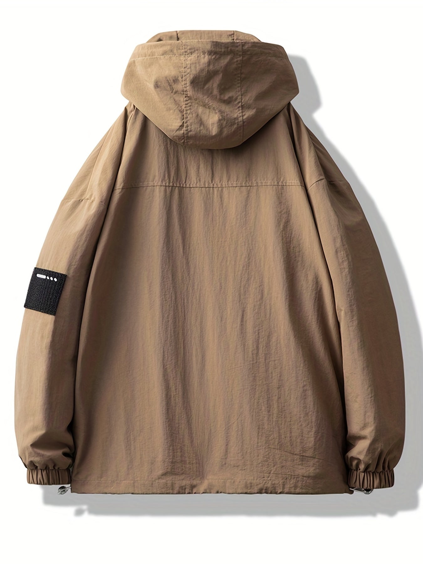 Men's Lightweight Hooded Windbreaker Jacket Casual Stand Collar Zip Up Coat