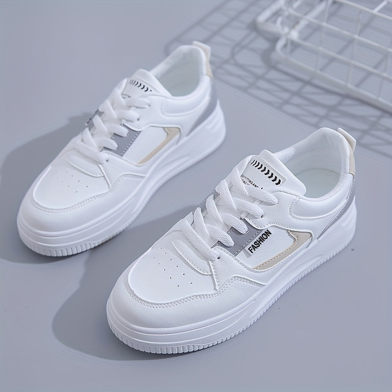 Thick Sole Heighten Flat Chunky Sneakers Faux Leather