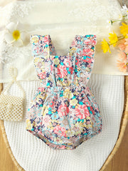 Toddler Baby Girl Butterfly Print Ruffle Onesies Romper