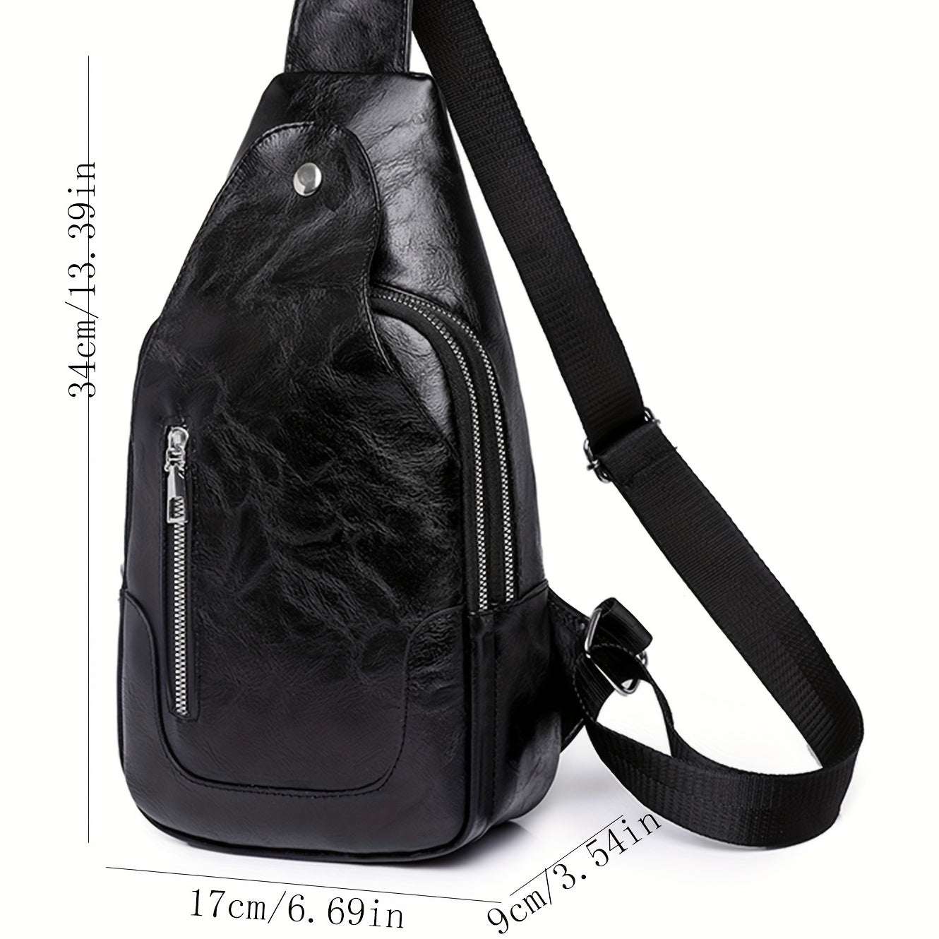 Vintage Sling Bag Women Faux Leather Crossbody Outdoor Sports Chest Purses