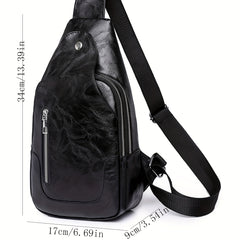 Vintage Sling Bag Women Faux Leather Crossbody Outdoor Sports Chest Purses