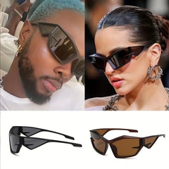 Y2K Wrap Around Sunglasses Futuristic Mirror Lens UV400