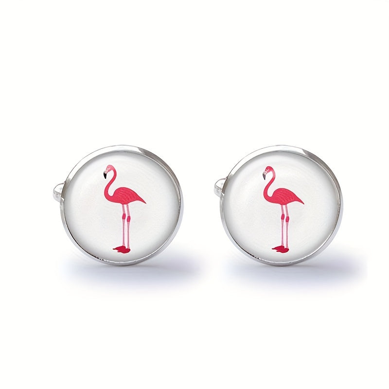 Tropical Bird Pink Flamingo Cufflinks